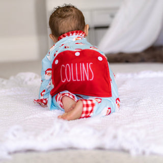 Baby Ruffle Buttflap Pajamas - Vintage Santa Holiday Lounge - Sugar Bee Clothing