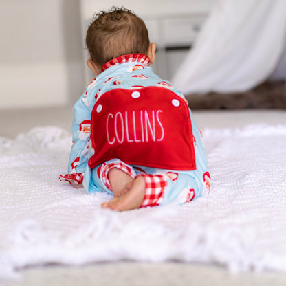 Baby Ruffle Buttflap Pajamas - Vintage Santa Holiday Lounge