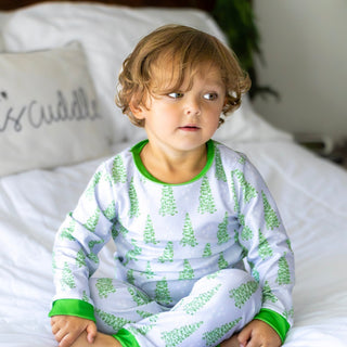 Buttflap Pajamas - Classic Blue Christmas Tree - Sugar Bee Clothing