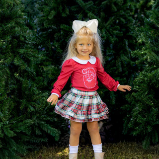 Annie Ruffle Skort - Holiday Plaid - Sugar Bee Clothing