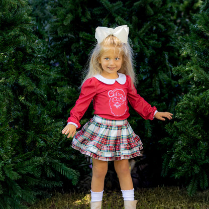 Annie Ruffle Skort - Holiday Plaid