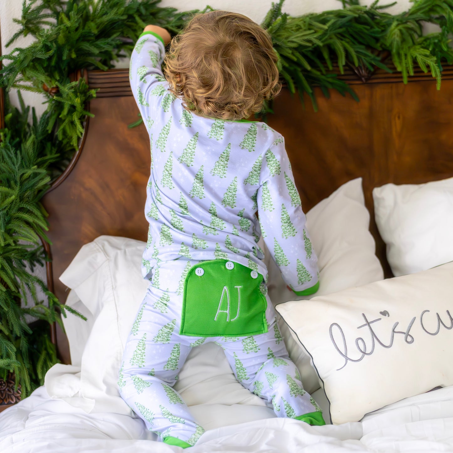 Buttflap Pajamas - Blue Christmas Tree Holiday Lounge
