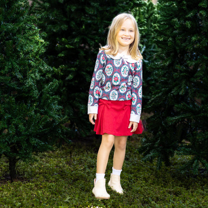 Margot Red Bow Skirt - Winterberry Red