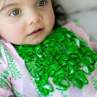 Ruffle Buttflap Pajamas - Pink Christmas Tree Holiday Lounge - Sugar Bee Clothing