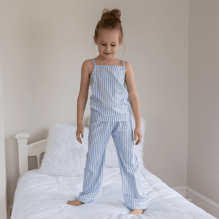 Mini Tank Lounge Pant Set - Blue Stripe - Sugar Bee Clothing