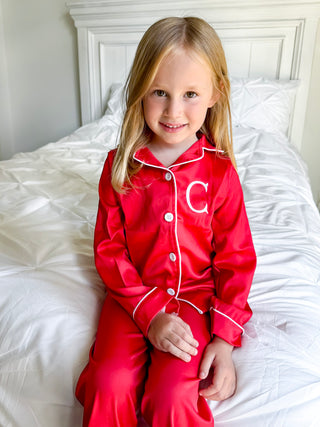 Charlie Satin Separates - Red Long Sleeve Top - Sugar Bee Clothing