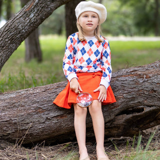 Alex Crew Patch Sweater - Argyle Academy - Sugar Bee Clothing