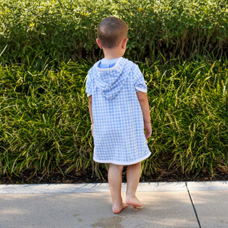 Boys Swim Cover Up - Blue Gingham - Sugar Bee Clothing