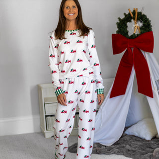 Women Lounge Set - Christmas Tractor Holiday Lounge - Sugar Bee Clothing