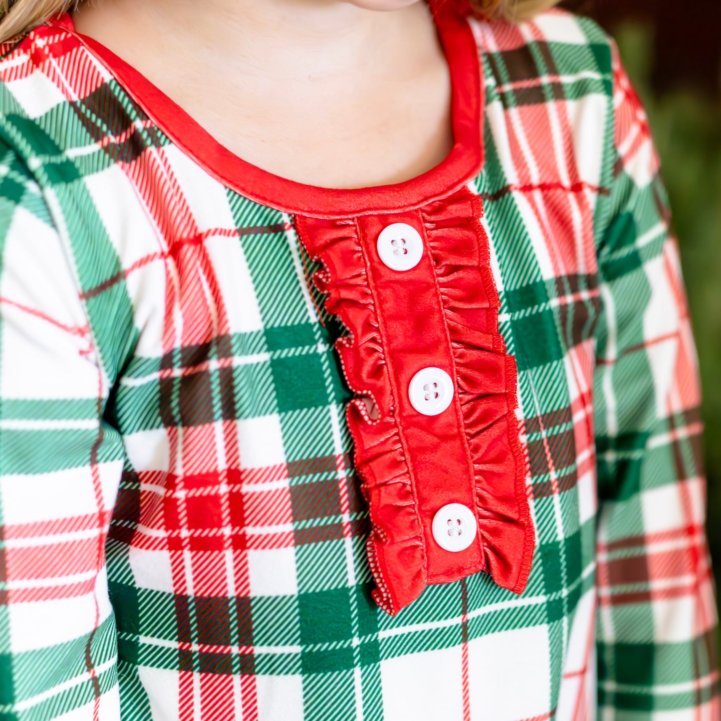 Gown with Bloomers - Christmas Plaid Holiday Lounge
