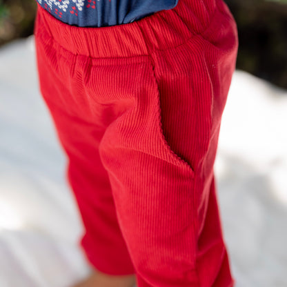 Baby Emmett Corduroy Jogger - Winterberry Red