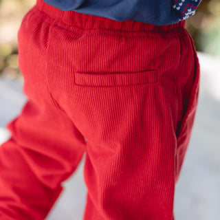 Baby Emmett Corduroy Jogger - Winterberry Red - Sugar Bee Clothing