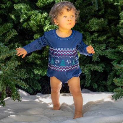 Baby Tucker Crew Sweater - Peppermint Pines