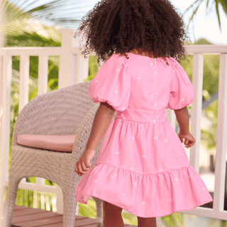 Abby Dress - Pink Palm Trees - Sugar Bee Clothing