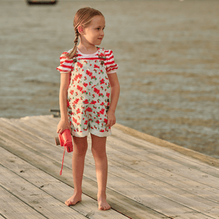 Ella Heart Overalls - Bougainvillea - Sugar Bee Clothing