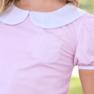 Amelia Peter Pan Puff Sleeve Tee - Light Pink - Sugar Bee Clothing