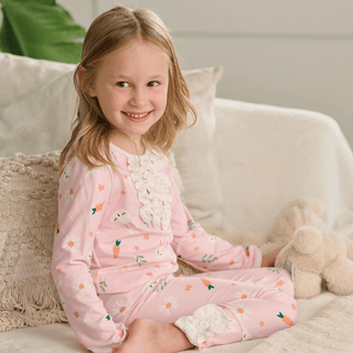 Ruffle Buttflap Pajamas - Easter Bunny Girl - Sugar Bee Clothing