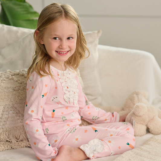 Ruffle Buttflap Pajamas - Easter Bunny Girl