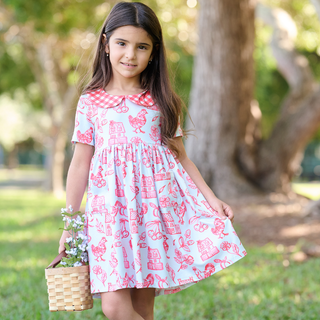 Claire Twirl Dress - Watercolor Farm - Sugar Bee Clothing