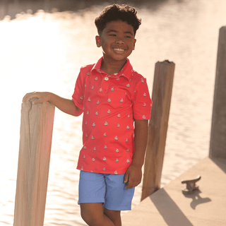 Davis Pocket Polo - Sailboats - Sugar Bee Clothing