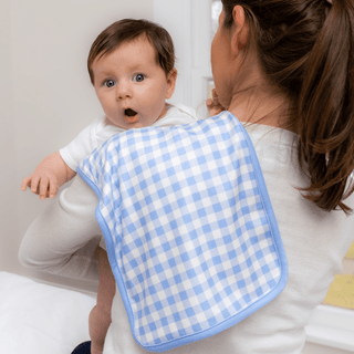 Burp Cloth - Blue Gingham - Sugar Bee Clothing