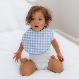 Basic Bib - Blue Gingham - Sugar Bee Clothing
