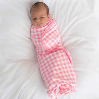 Swaddle Blanket - Pink Gingham - Sugar Bee Clothing