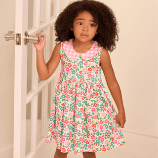 Marie Peter Pan Twirl Tank Dress - Rainbow Ditsy Floral - Sugar Bee Clothing
