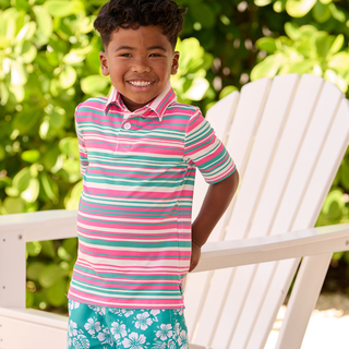 Davis Polo - Palm Springs Stripe - Sugar Bee Clothing