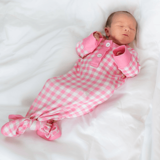 Knotted Gown - Pink Gingham - Sugar Bee Clothing