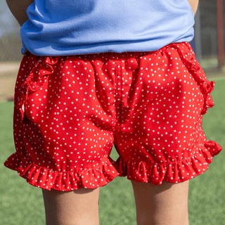 Rose Ruffle Shorts - Liberty Dot - Sugar Bee Clothing