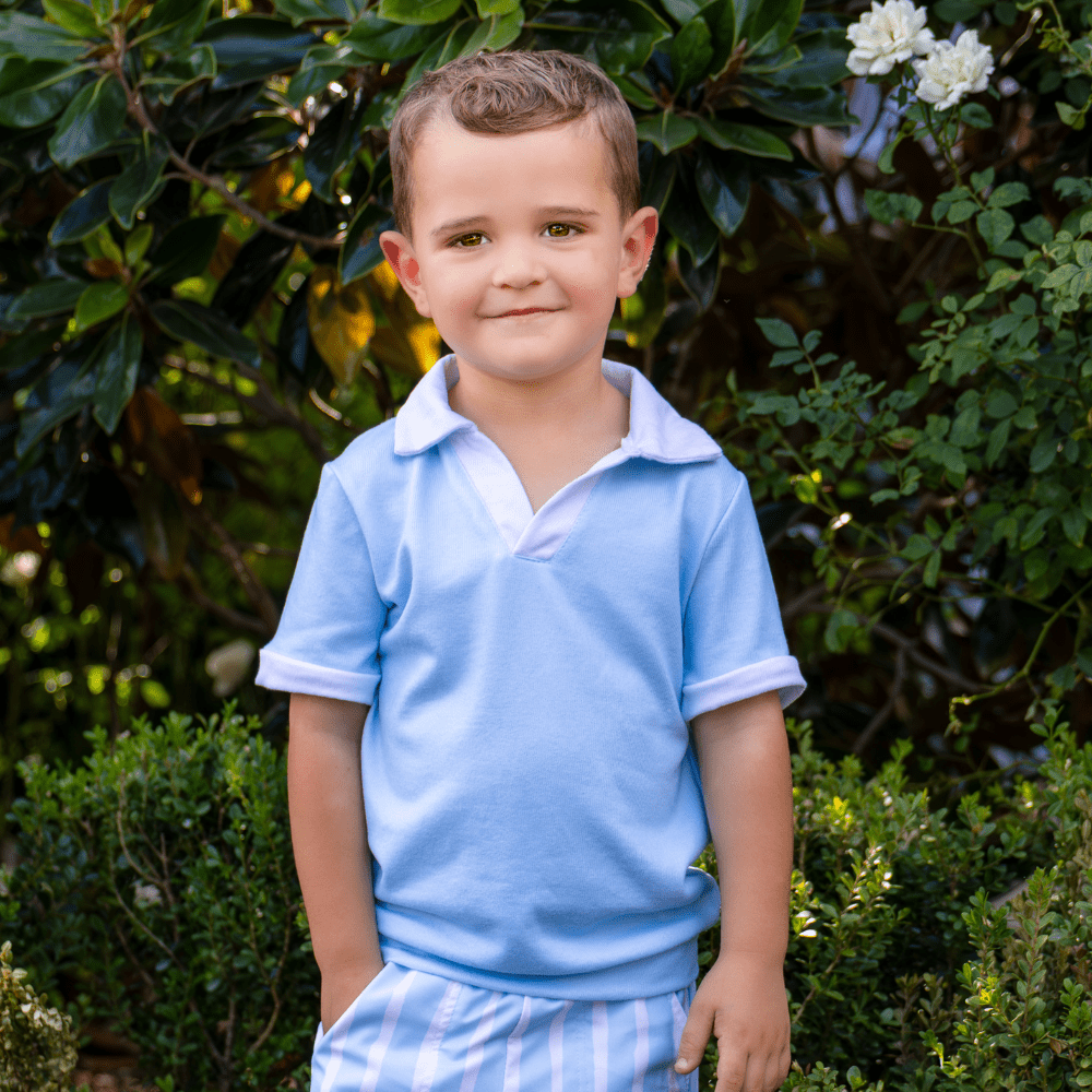 Patrick SS Clubhouse Polo - Coastal Blue - Sugar Bee Clothing