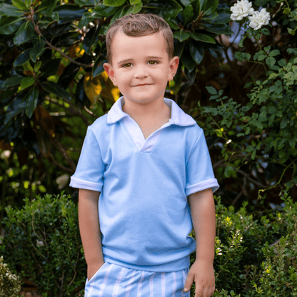 Patrick SS Clubhouse Polo - Coastal Blue - Sugar Bee Clothing