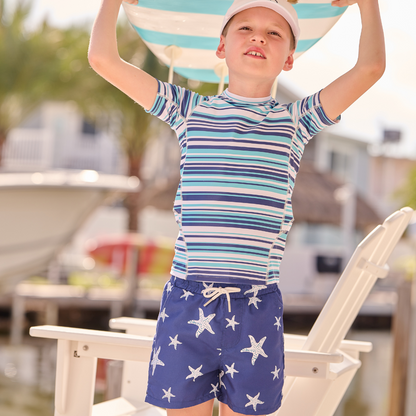 Compression Swim Shorts - Navy Starfish