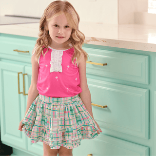 Annie Ruffle Skort - Palm Springs Madras - Sugar Bee Clothing