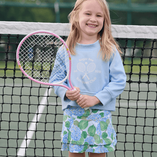Taylor Ruffle Tennis Skirt - Blue Hydrangeas - Sugar Bee Clothing