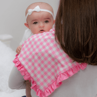 Burp Cloth - Pink Gingham - Sugar Bee Clothing