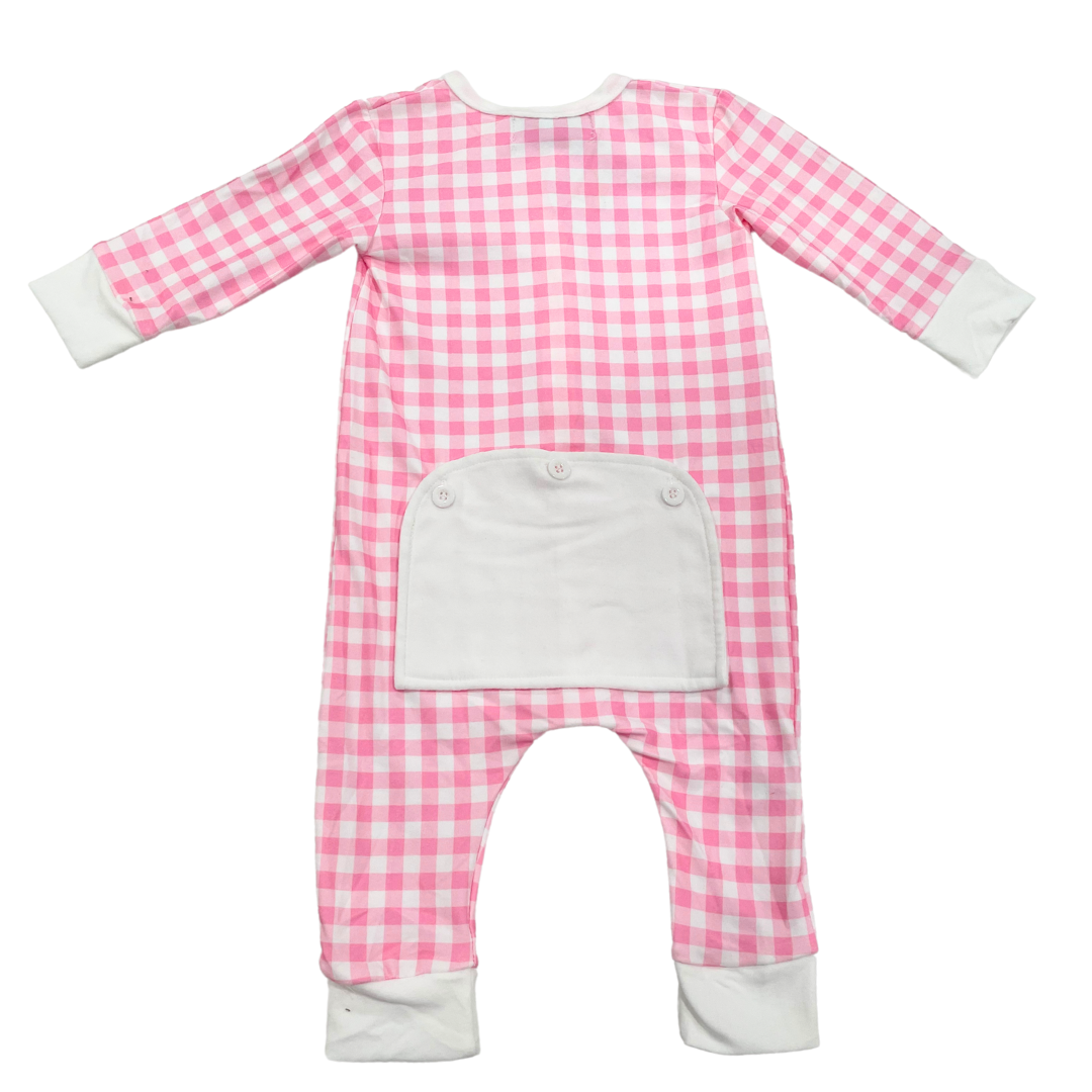 One-Piece Buttflap Pajamas - 2023 Pink Gingham