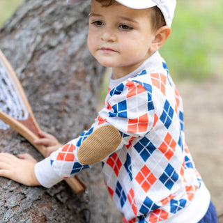 Alex Crew Patch Sweater - Argyle Academy - Sugar Bee Clothing