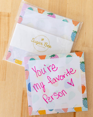 Lunch Bag Notes - Strawberries - Sugar Bee Clothing