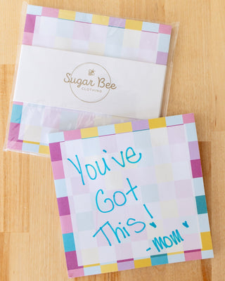 Lunch Bag Notes - Girl Checkered - Sugar Bee Clothing