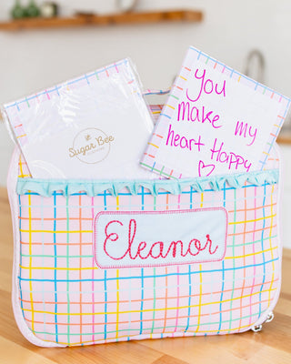 *PREORDER* Lunch Bag - Pink Plaid - Sugar Bee Clothing