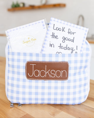 *PREORDER* Lunch Bag - Blue Gingham - Sugar Bee Clothing