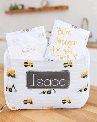*PREORDER* Lunch Bag - Construction on Grey - Sugar Bee Clothing