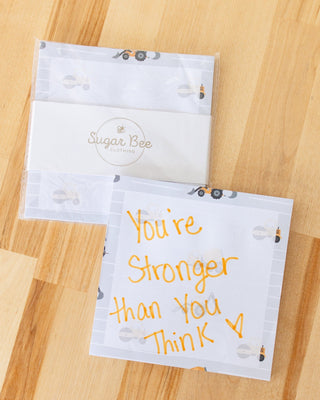 Lunch Bag Notes - Construction On Grey - Sugar Bee Clothing