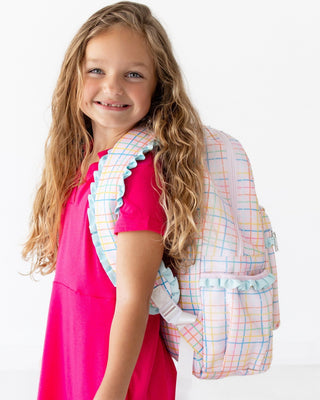 *PREORDER* Backpack - Pink Plaid - Sugar Bee Clothing