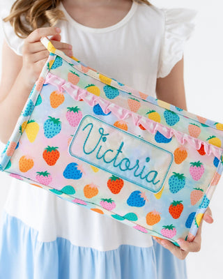 *PREORDER* Pencil Bag - Strawberries - Sugar Bee Clothing