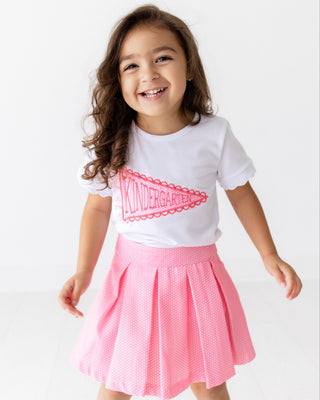 PREORDER***2 - Piece Pennant Skort Set - Pink Dot - Sugar Bee Clothing