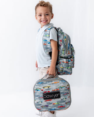 *PREORDER* Lunch Bag - Race Cars - Sugar Bee Clothing