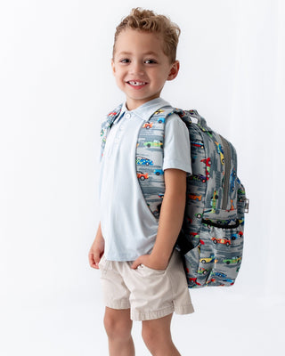 *PREORDER* Backpack - Race Cars - Sugar Bee Clothing
